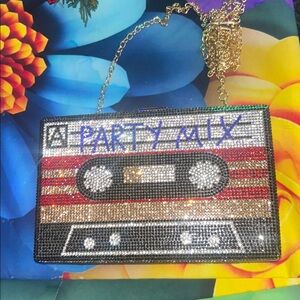 Party Mix Cassette Clutch Bag/NEW!(has short & long carrying strap)